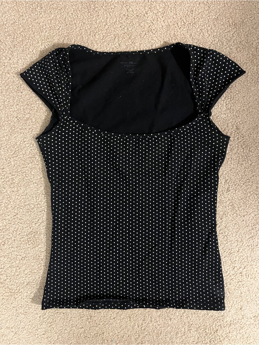 RARE Brandy Melville Navy Polka Dot Ella Top